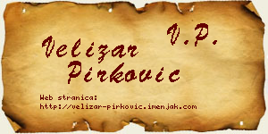Velizar Pirković vizit kartica